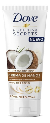 Crema Para Manos Dove Nutritive Secrets Aceite De Coco Y Almendras 75ml