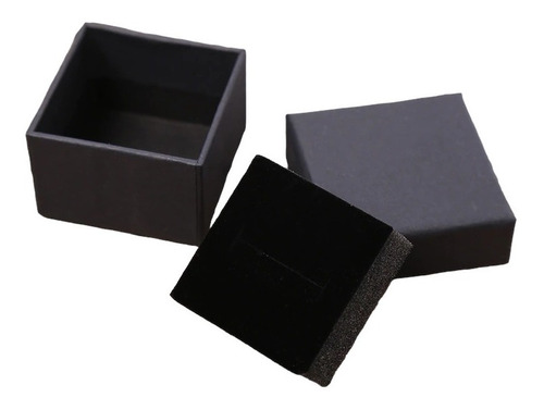 6 Cajas Para Joyas Regalo Joyería 5cmx5cmx3cm Color Negro