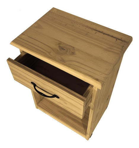 Mesita De Luz 45x60 Cm Cajon Madera Pino Macizo Resistente