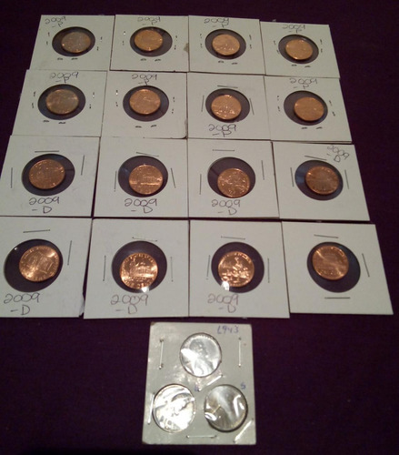 Monedas One Cent 2009 Conmemorativas 2 Juegos D Y P 16 Pieza