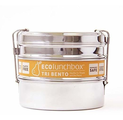 Ecolunchbox Tri Bento Acero Inoxidable Lunchbox, Acero Inoxi