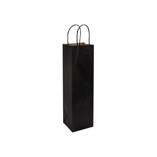 Bolsa De Papel Para Botella De Vino 12u Ecofamy  - Negro