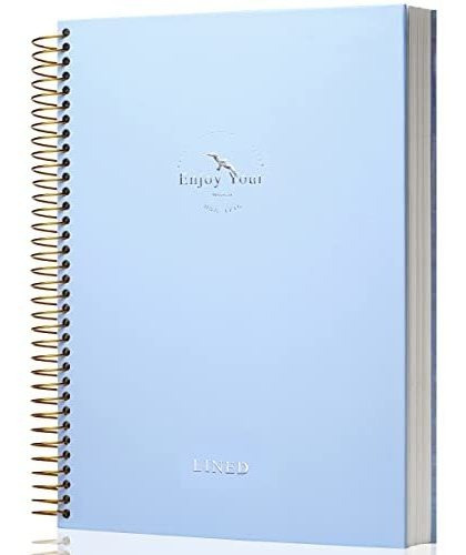 Cuaderno Espiral De Tapa Dura Diario Color Azul 210 Paginas