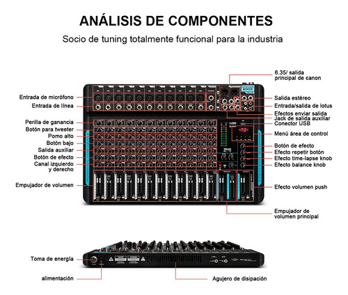 Tklbls Ql-12 Mezladora De 12 Canales Mixer Usb Bluetooth