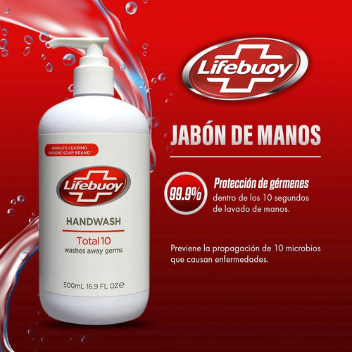 Jabon Antibacterial Para Manos Liquido Lifebuoy 500ml
