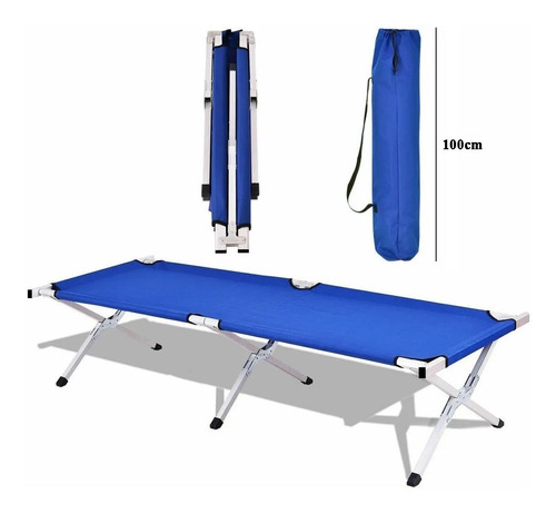 Imagen 3 de 5 de Catre Cama Plegable Acero Reforzado Camping + Funda