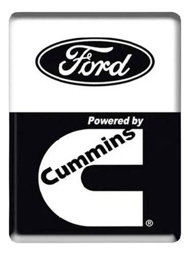 Emblema Adesivo Cummins Ford Resinado (branco) Preto