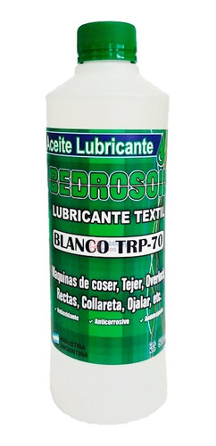 Aceite Blanco Para Máquina De Coser Industrial X 1/2 Litro