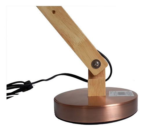 Imagen 6 de 7 de Lampara De Mesa Escritorio Brazo Flexible Base Fija Cobre