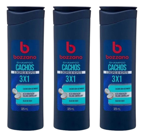 Shampoo Bozzano Cachos 325ml - Kit C/ 3un