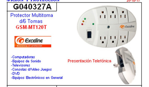 Protector Multitoma D/6 Pres. Teléfono Exceline