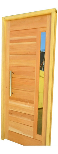 Puerta Madera Cedro Machimbrada Barral Acero Inoxi 80x200