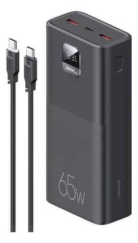 comprar Power Bank Turbo 65w 30000mah Com Display Digital Usams Cor Preto