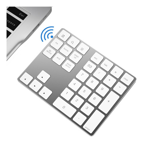 Teclado Numérico Sem Fio Do Bt Da Chave Do Alumínio 34 Do Te