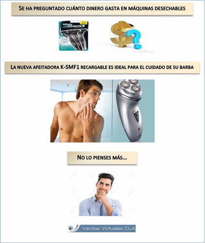 Imagen 6 de 6 de Maquina De Afeitar Eléctrica Garantía 2 Años