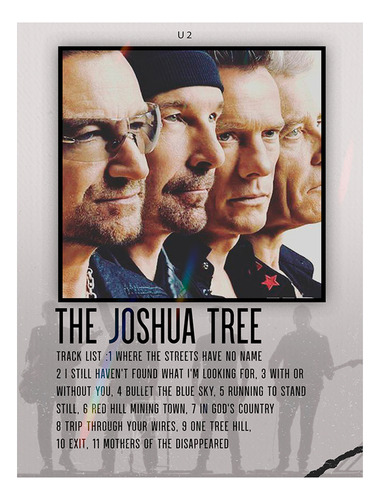 Poster Papel Fotografico U2 The Joshua Tree Album 80x60