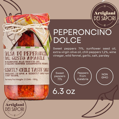 Salsa De Chile Calabrés Triturada Suave 180 G Ligeramente Pi