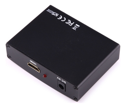 Adaptador Negro De Vídeo Hd Hdmi A Ypbpr Y Audio R/l
