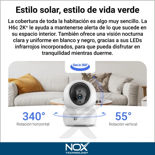 Pack X 2 Cámara Seguridad H6c Wifi Ezviz 2k+ 4mp + Mem. 32gb