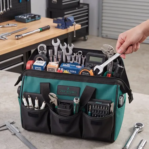 Bolsa Mala Para Ferramentas Lona Eletricista Multi Bolsos Verde