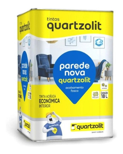 Tinta Acrílica Anti Mofo Fosco Parede Nova Quartzolit Branco