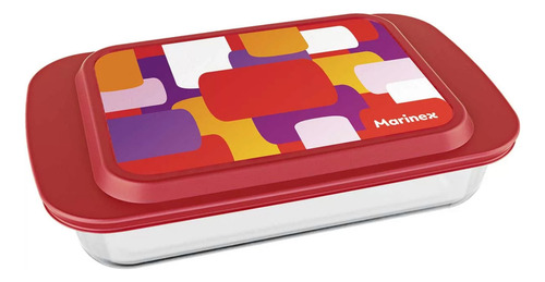 Bandeja rectangular para hornear lasaña de 3,7 litros con tapa de color | Marinex Color Incolor