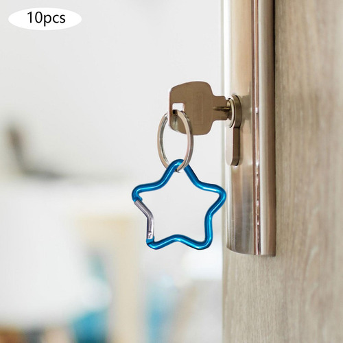 2 X 10x Mosquetón En Forma De Estrella De Cinco Azul Claro