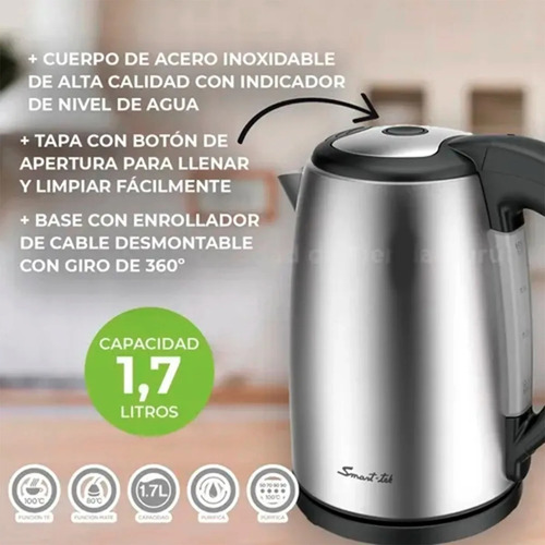 Pava Electrica Smart Tek Sd2035 Acero 1,7 Litros Digital