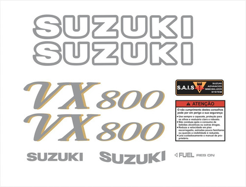 Kit Adesivos Compatível Suzuki Vx800 Vx 800 Vermelha Vx004