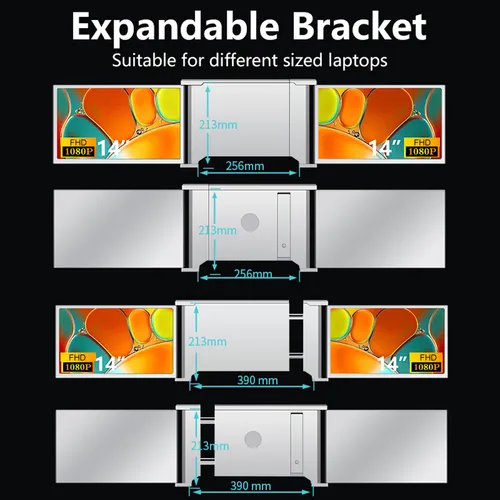 Monitor Fhd Para Portátil De 14 Pulgadas, Pantallas De Expan