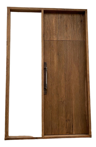 Puerta De Entrada De Una Hoja Con Paño Lateral - Cod: 6336 Marrón Claro