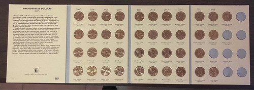 Imagen 1 de 8 de Album 39 Monedas De 1 Dolar Bronce Presidentes Usa Nuevas !