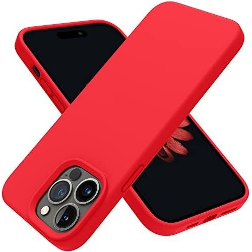 Funda Para iPhone 14 Pro Max 6.7 De Silicona De Color Rojo