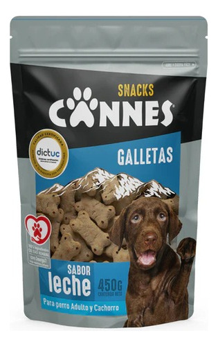 Snack Perro Galleta Cannes Sabor Leche 450gr