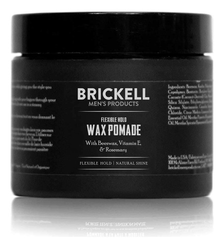 Brickell - Pomada De Cera Flexible Para Hombres, Natural Y .