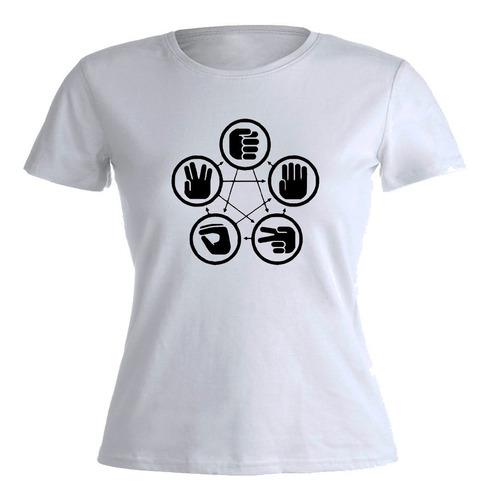 Remera Mujer The Big Bang Theory Paper Scissors Lizard Spock