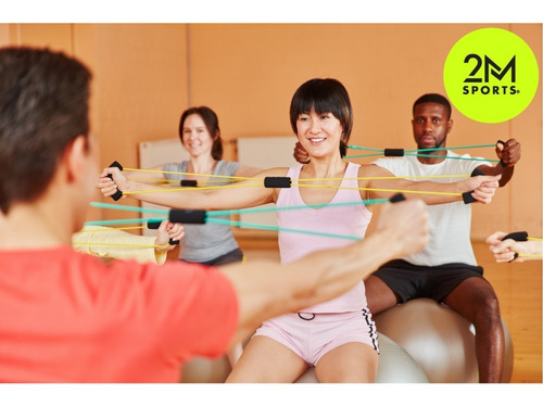 Imagen 6 de 8 de Kit Fitness X5 Bandas Elásticas De Resistencia Set Ejercicio