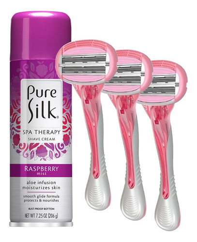 Máquina Afeitar Rasuradora 6 Hojas + Espuma Hidratante Silk