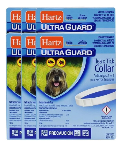 6x Collar 2 En 1 Antipulgas Y Garrapatas Perro Adulto Hartz