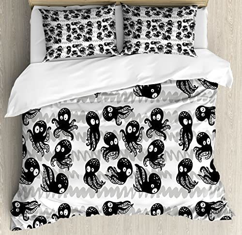 Ambesonne Octopus Duvet Cover Sets, Dibujos Animados 2nw9j