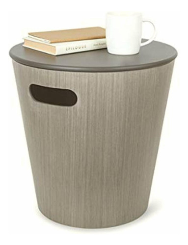 Umbra Woodrow Storage Stool, 6 X 15 Inches, Grey