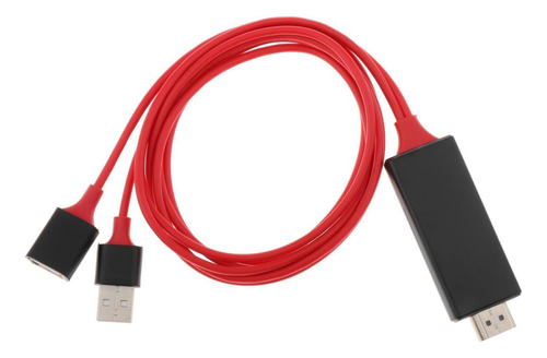 Teléfono A La Televisión Cable Hdmi Adaptador Hdmi Rojo