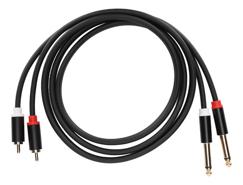 Cable Ts Dual A Doble De 1/4 Pulgadas, 4,9 Pies Y 6,35 Mm, 2