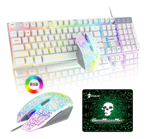 Combinación Teclado Y Mouse Juegos Rgb Con Retroiluminación