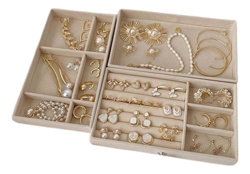 Porta Jóia Acrílico Luxo Com 3 Camadas Brinco Anel Pulseira
