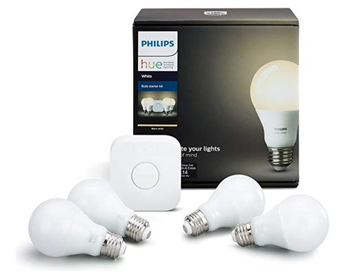 Philips Hue Blanca A19 60w Equivalente Led Starter Kit Bombi