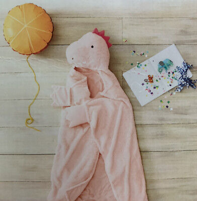 Cobija/capa Con Capucha Gorro Dinosaurio Rosa 105*127cm