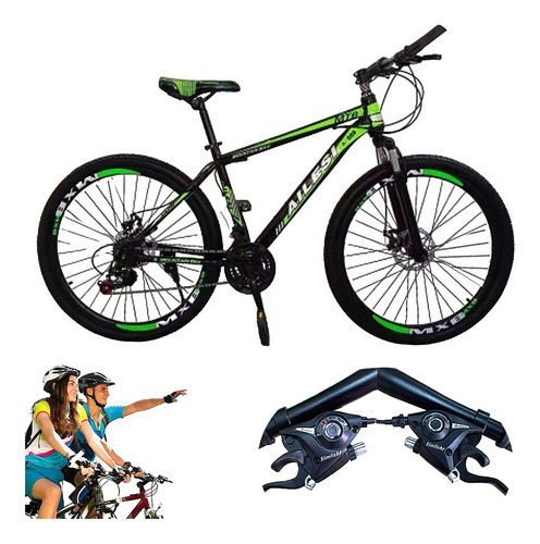 Bicicleta De Montaña 21 Vel. Suspension Frenos De Disco R-26 Color Verde Tamaño del cuadro 26