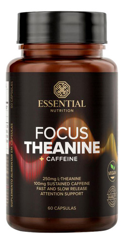 Focus Theanine + Cafeína Essential Nutrition 60 Cápsulas
