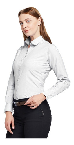 Camisa Vestir Ejecutiva Dama Manga Larga Mujer Trabajo 